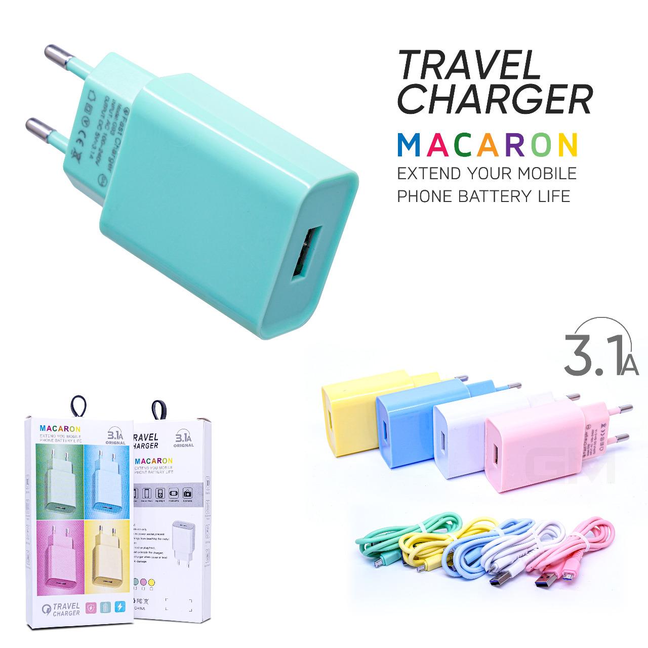 TRAVEL CAHRGER MACARON 3.1A (GM) MICRO USB 